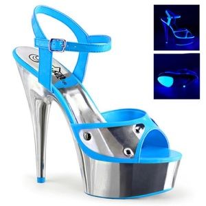 RARE UV Reactive 6” Platform Heels Never Worn
